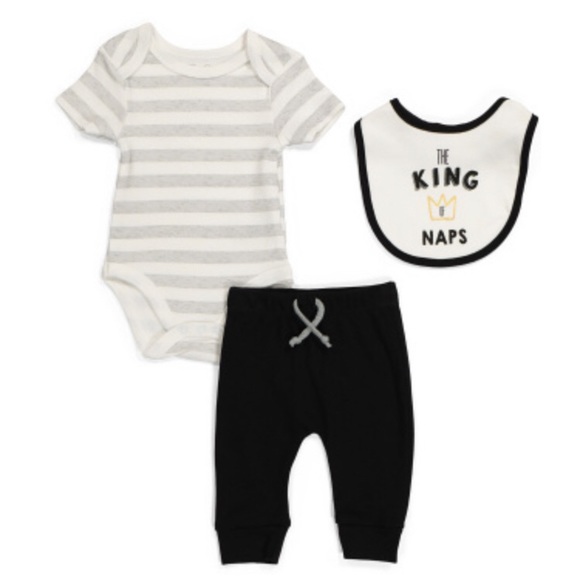 🆕3pc Baby Bodysuit Set THE KING OF NAPS - Picture 2 of 7
